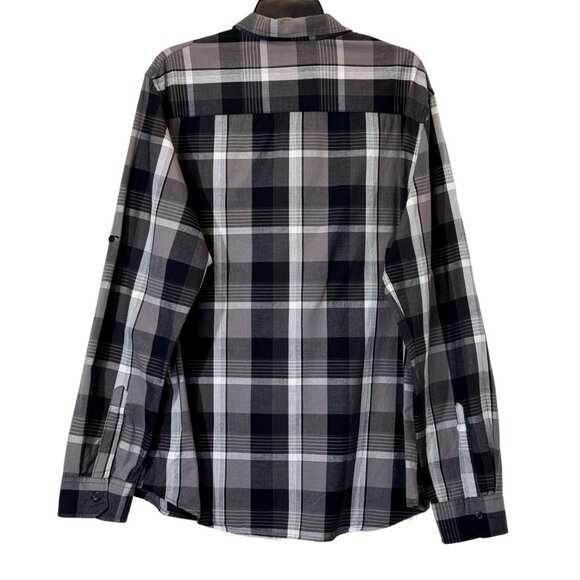 Men's Black | Gray Plaid Shirt Size XL - Picture 3 of 6